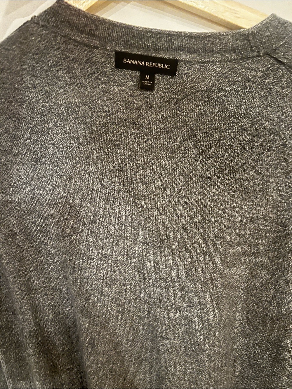 Banana Republic Silver-Gray Metallic Knit Top